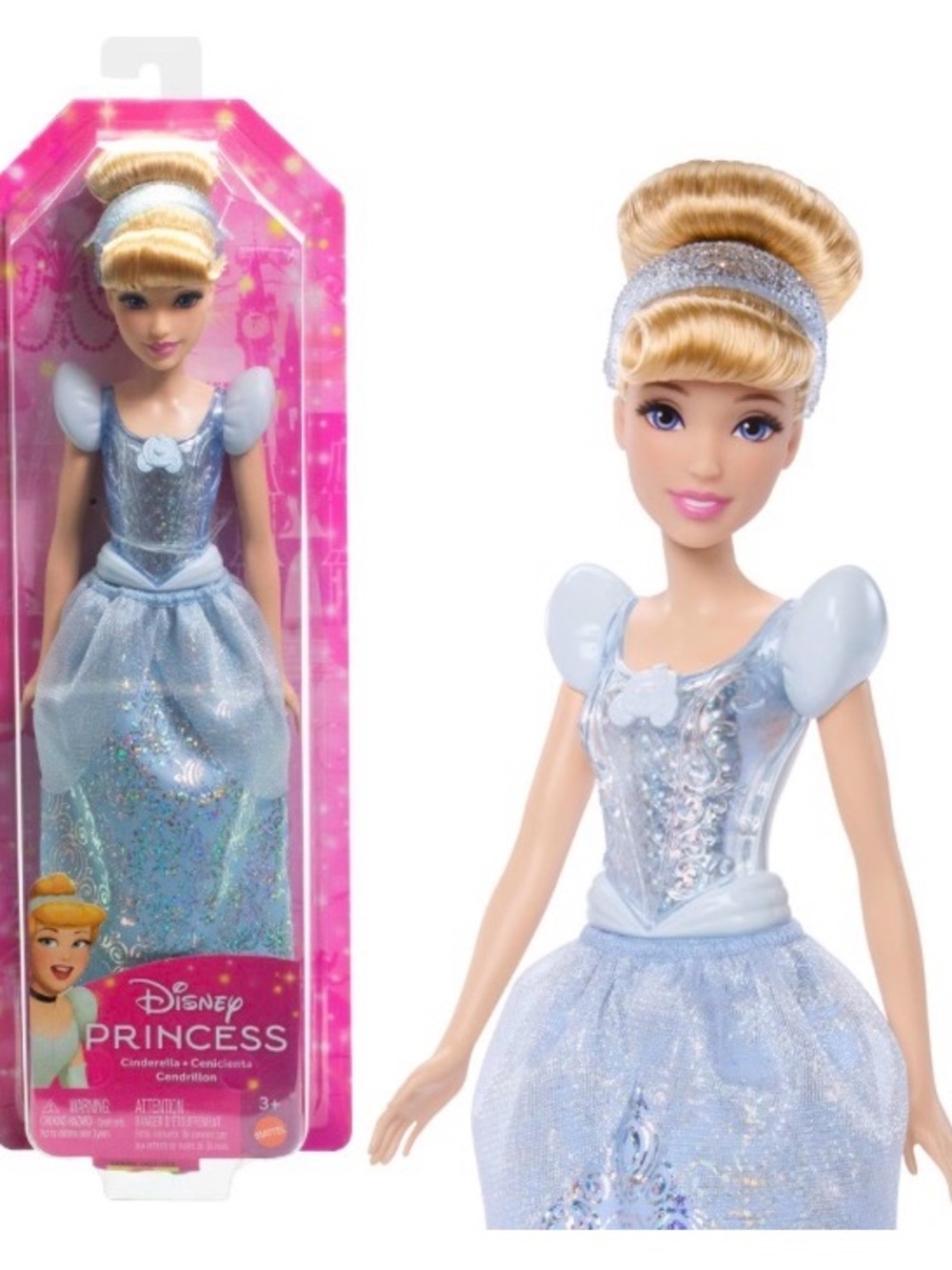 Disney Cinderella Doll in Shimmering Light Blue and Silver Gown